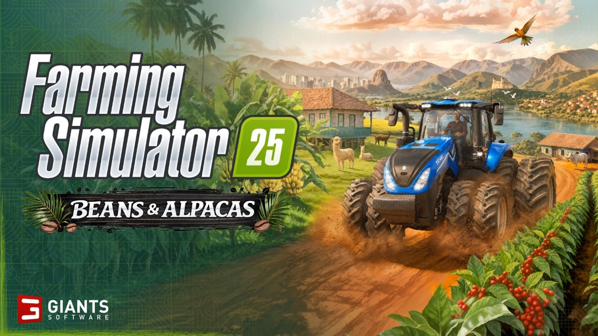 Farming simulator 25 will send players to brazil to grow coffee and breed alpacas